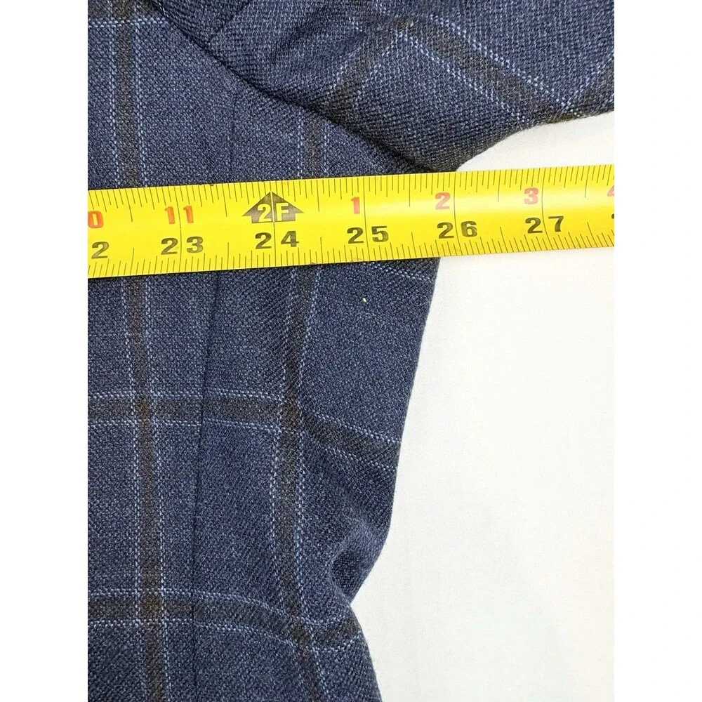 Peter Millar Sport Coat Soft Blazer Lightweight Blue Plaid XXL Wool Unstructured